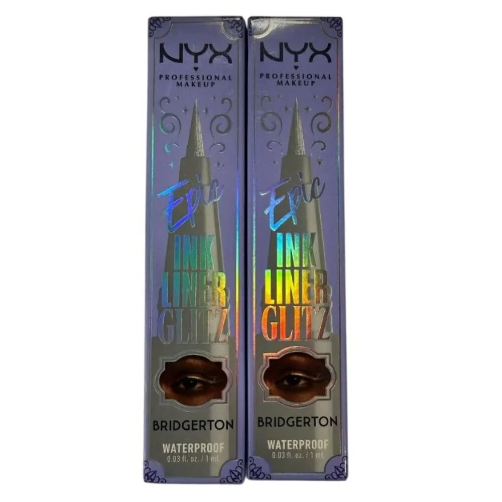 NYX Bridgerton Royal Epic Waterproof Metallic Eyeliner Glitzed in Silver 2 Pack